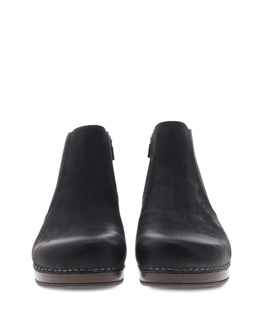 Dansko Barbara Burnished Nubuck Women Boots Black | CA 3544DFM