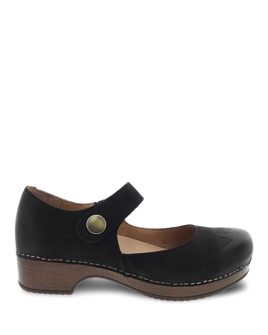 Dansko Beatrice Burnished Nubuck Women Clogs Black | CA 3552XYU