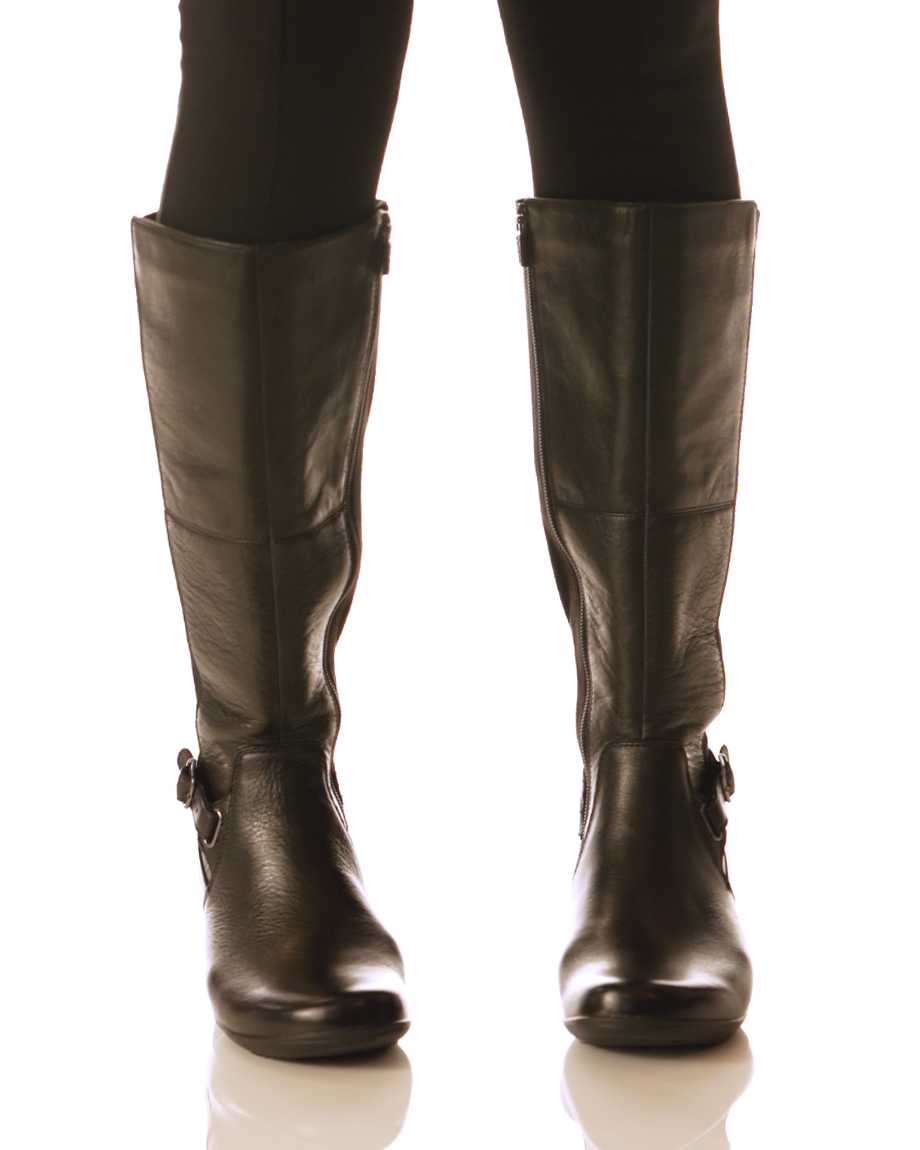 Dansko Francesca Milled Nappa Women Boots Black | CA 3549KOR