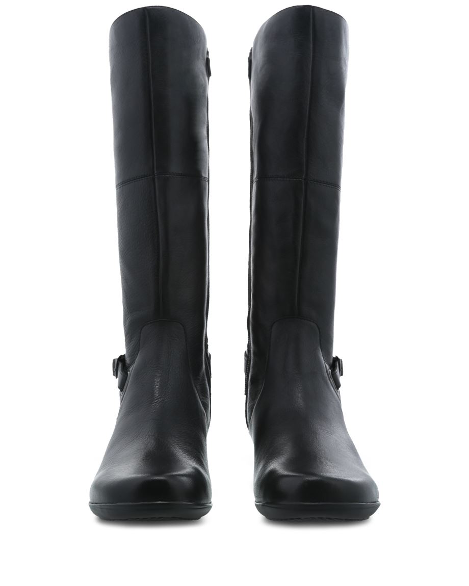 Dansko Francesca Milled Nappa Women Boots Black | CA 3549KOR