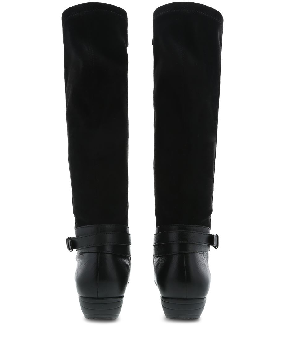 Dansko Francesca Milled Nappa Women Boots Black | CA 3549KOR