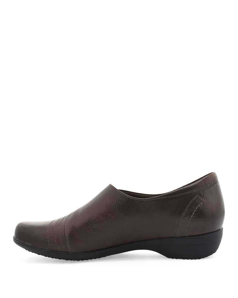Dansko Franny Burnished Calf Women Mary Janes Coffee | CA 3675DFC