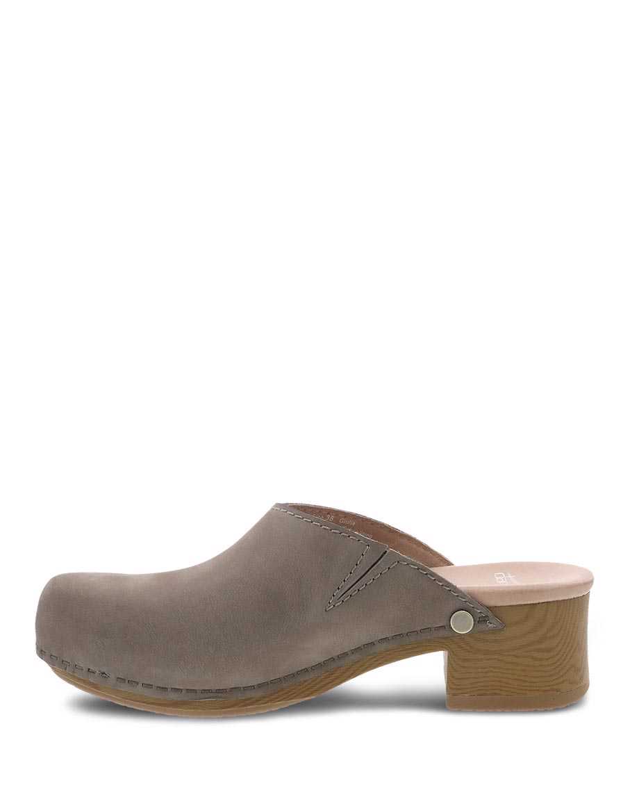 Dansko Giulia Milled Nubuck Women Mules Grey | CA 3687QMU