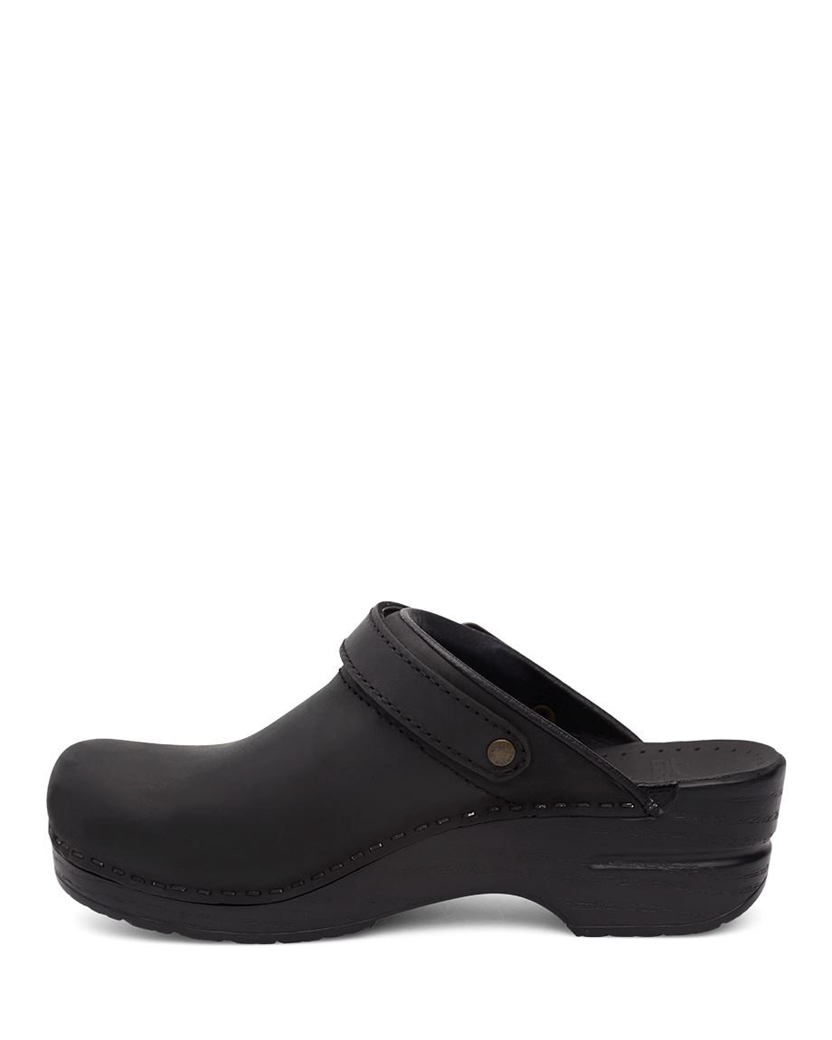 Dansko Ingrid Oiled Women Mules Black | CA 3690EBP
