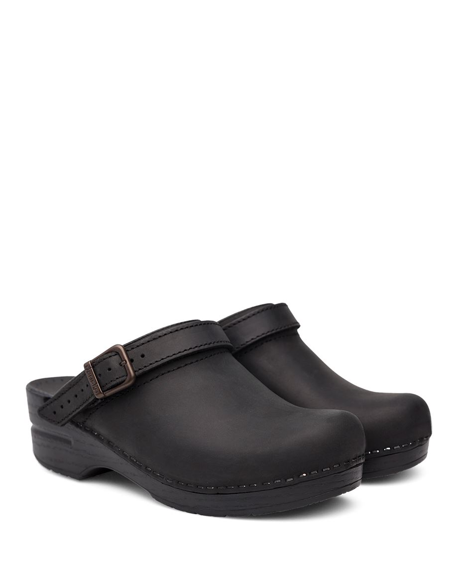 Dansko Ingrid Oiled Women Mules Black | CA 3690EBP