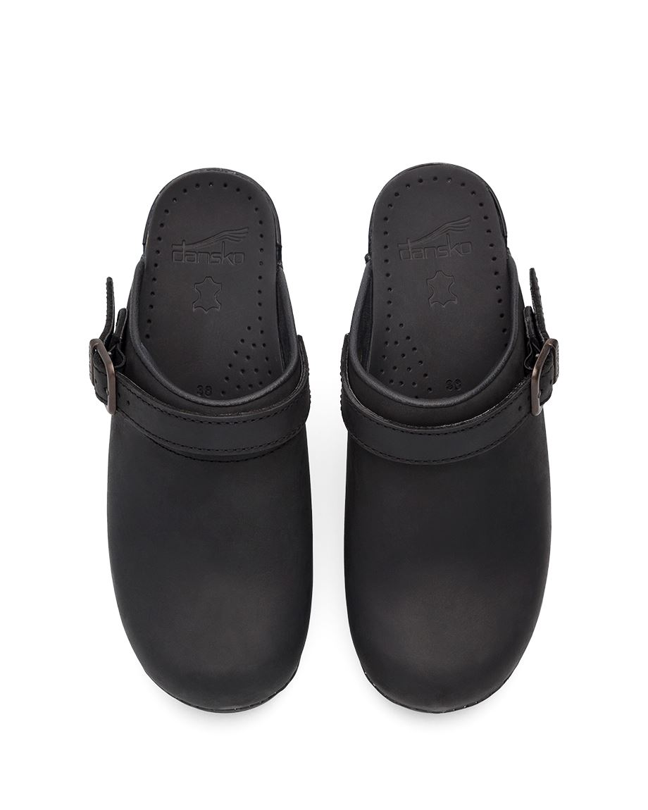 Dansko Ingrid Oiled Women Mules Black | CA 3690EBP