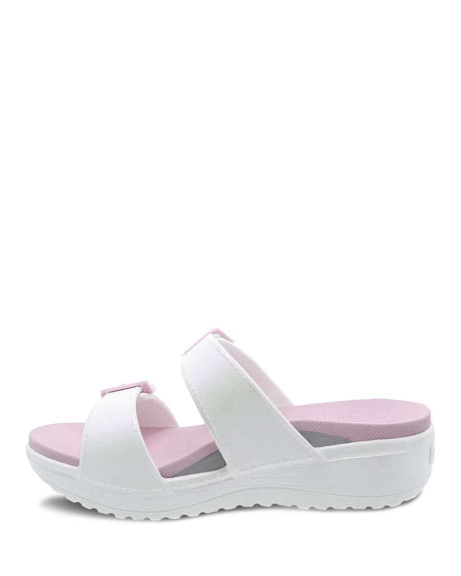 Dansko Kandi Pearl Molded Women Sandals White | CA 3731OKB