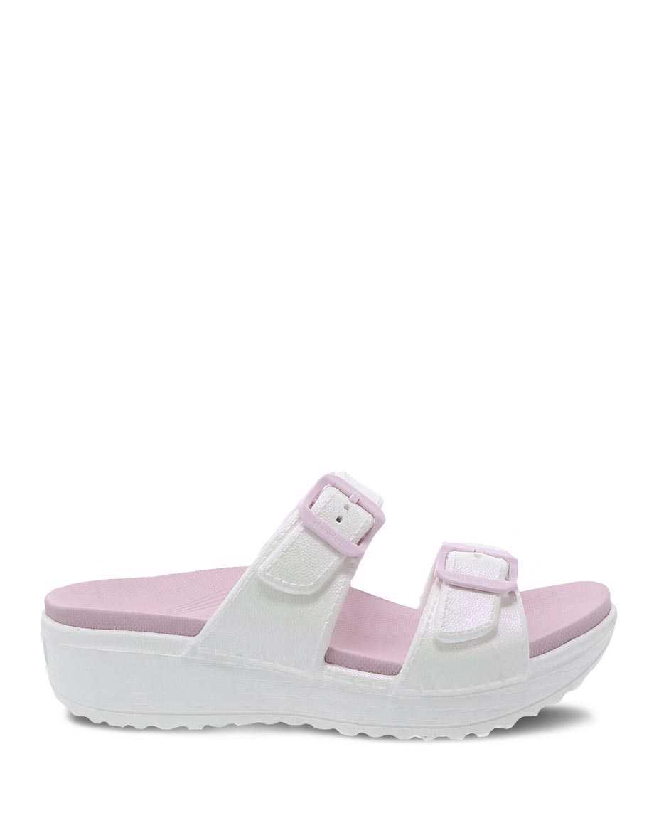 Dansko Kandi Pearl Molded Women Sandals White | CA 3731OKB