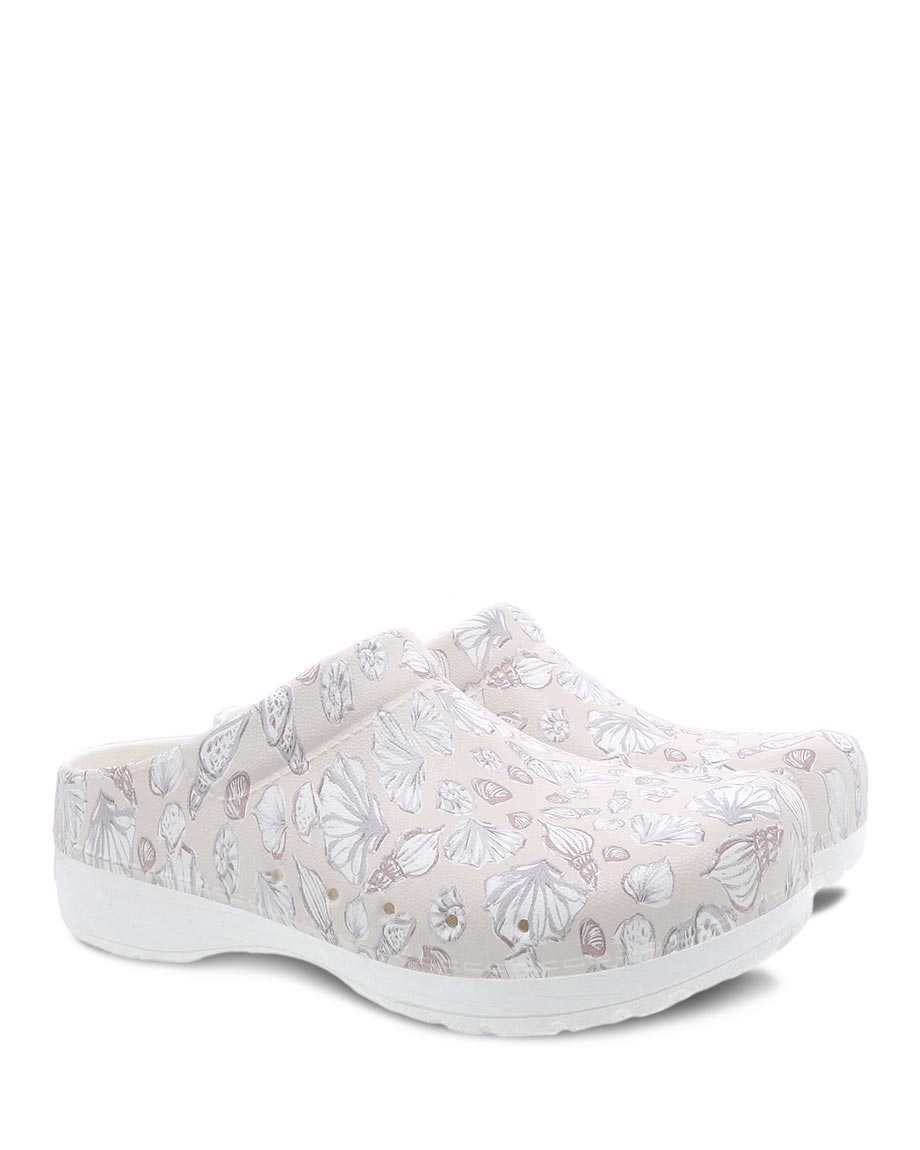 Dansko Kane Shells Molded Women Mules White | CA 3700DFZ