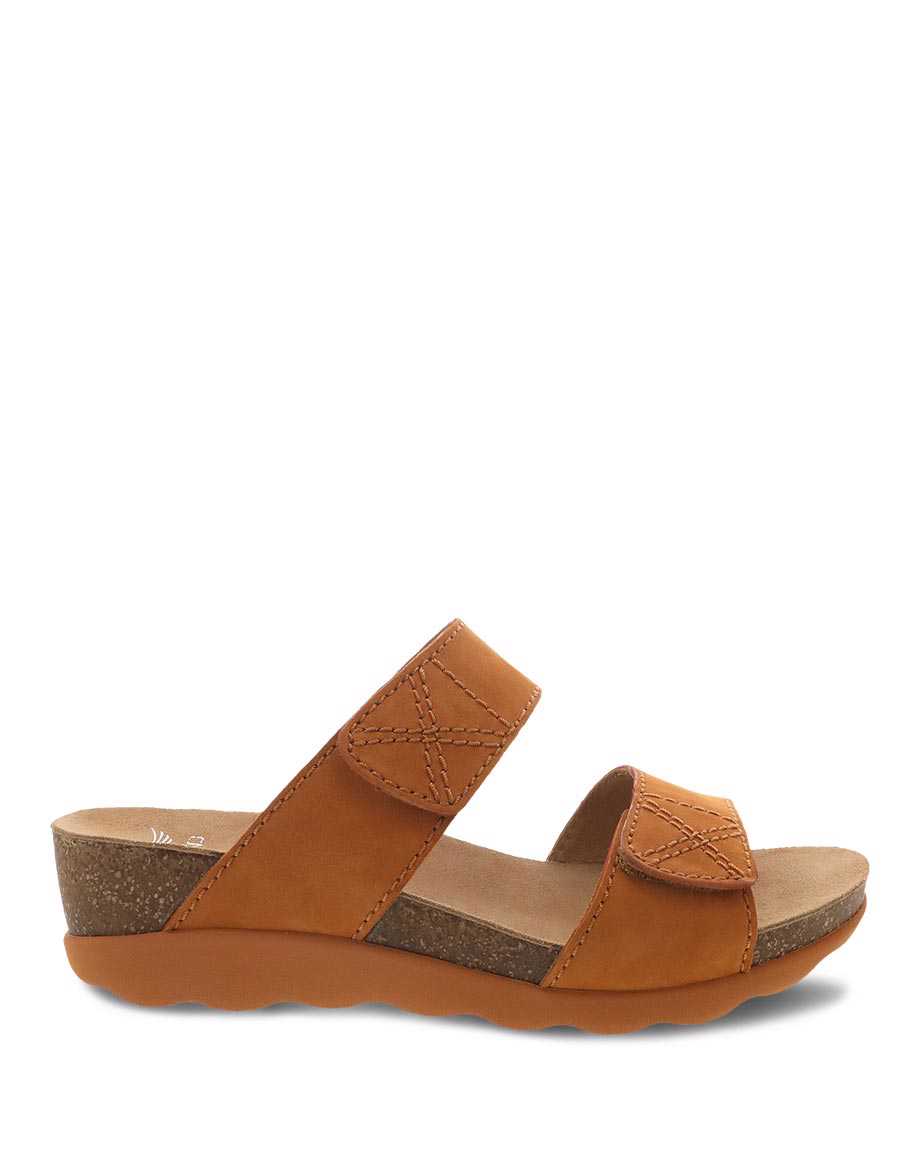 Dansko Maddy Milled Nubuck Women Sandals Orange | CA 3733UZM