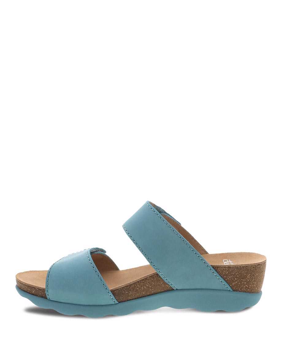 Dansko Maddy Milled Nubuck Women Sandals Blue | CA 3735TCQ
