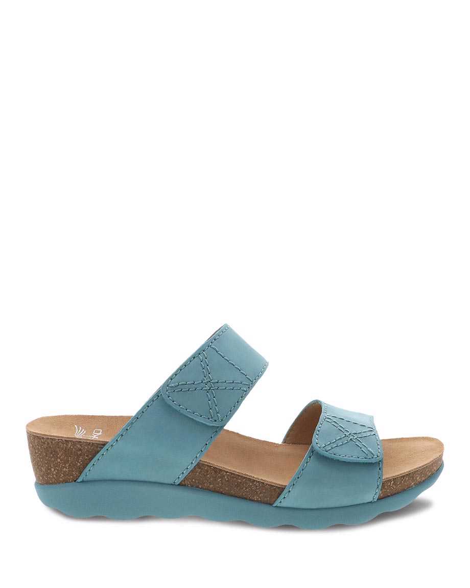 Dansko Maddy Milled Nubuck Women Sandals Blue | CA 3735TCQ