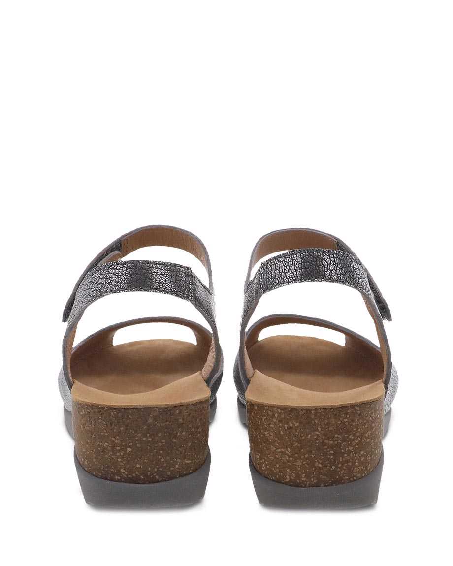 Dansko Marcy Metallic Women Wedges Silver | CA 3916XYZ