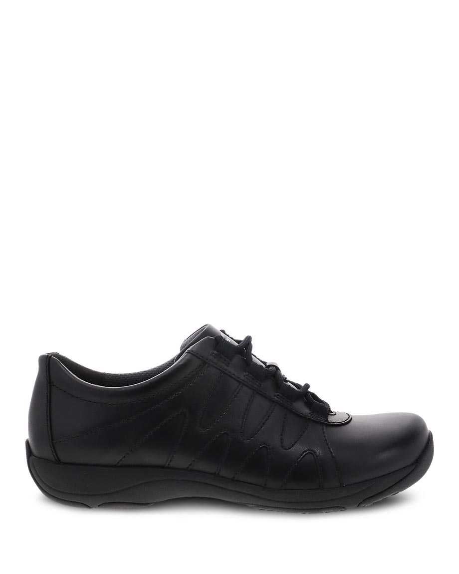 Dansko Neena Leather Women Slip Resistant Shoes Black | CA 3789EBQ