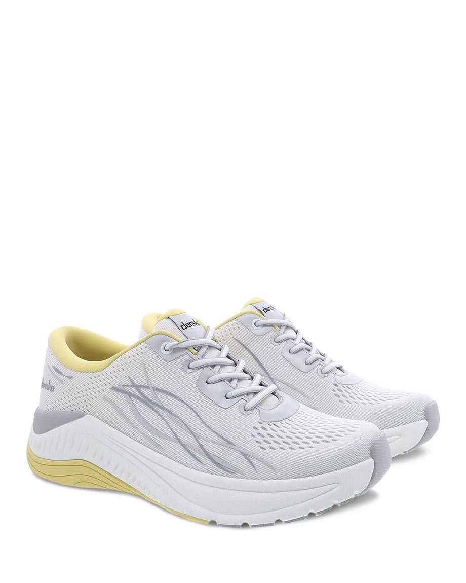 Dansko Pace Mesh Women Walking Shoes White / Yellow | CA 3890YXX