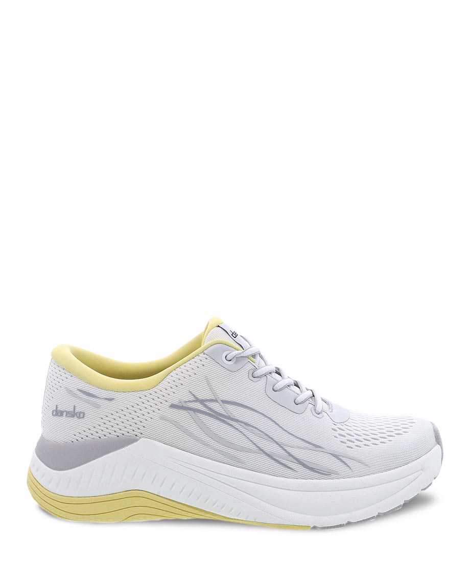 Dansko Pace Mesh Women Walking Shoes White / Yellow | CA 3890YXX