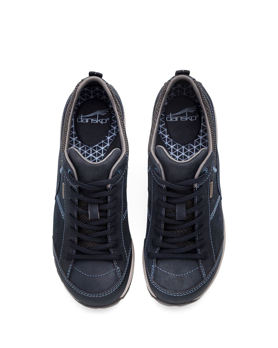 Dansko Paisley Milled Nubuck Women Wide Shoes Navy | CA 3941UZK