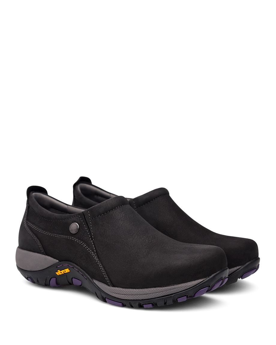 Dansko Patti Milled Nubuck Women Sneakers Black | CA 3834PJL