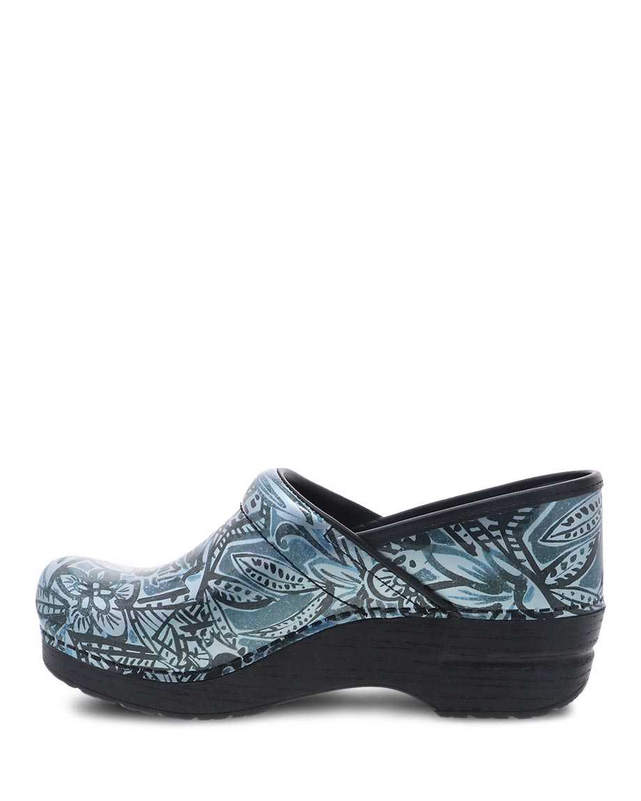 Dansko Professional Floral Patent Women Wide Shoes Blue | CA 3953YXE