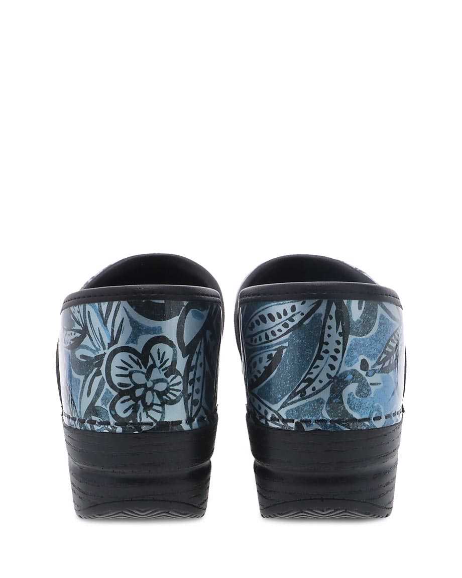 Dansko Professional Floral Patent Women Wide Shoes Blue | CA 3953YXE
