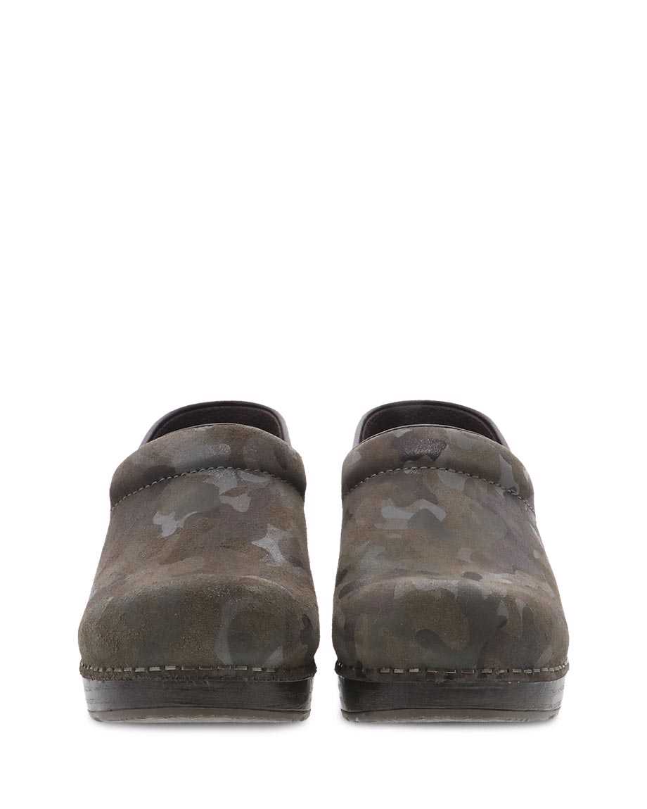 Dansko Professional Suede Women Clogs Camo / Grey | CA 3609MQP