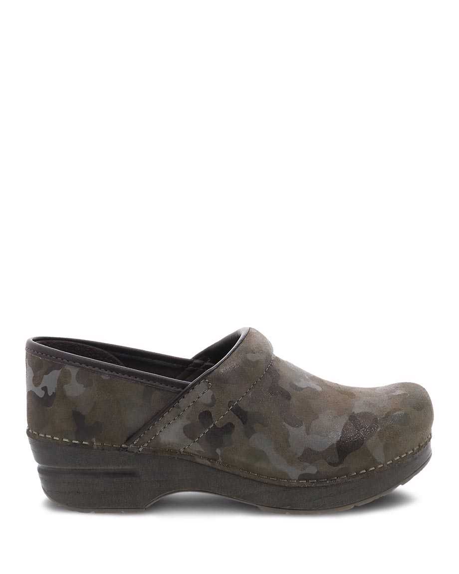 Dansko Professional Suede Women Clogs Camo / Grey | CA 3609MQP