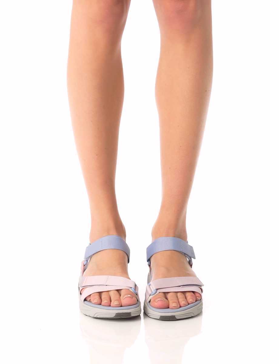 Dansko Racquel Multi Webbing Women Walking Shoes Pink / Blue | CA 3904OKI