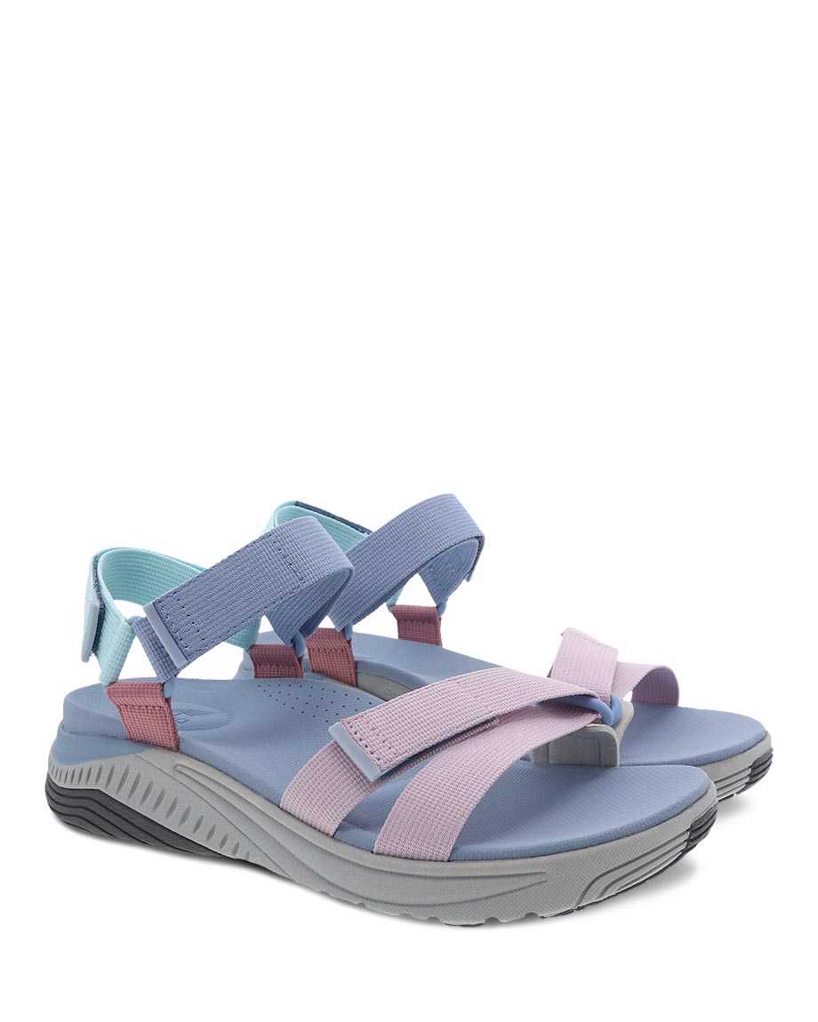Dansko Racquel Multi Webbing Women Walking Shoes Pink / Blue | CA 3904OKI