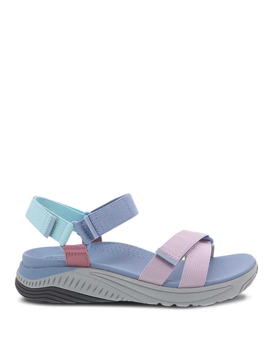 Dansko Racquel Multi Webbing Women Walking Shoes Pink / Blue | CA 3904OKI