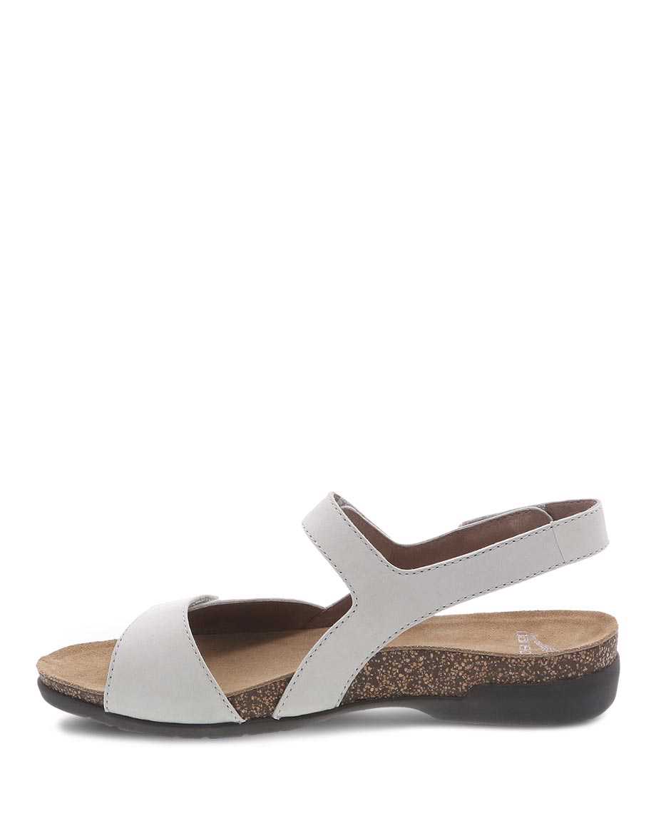 Dansko Ronda Milled Nubuck Women Sandals White | CA 3758LIB