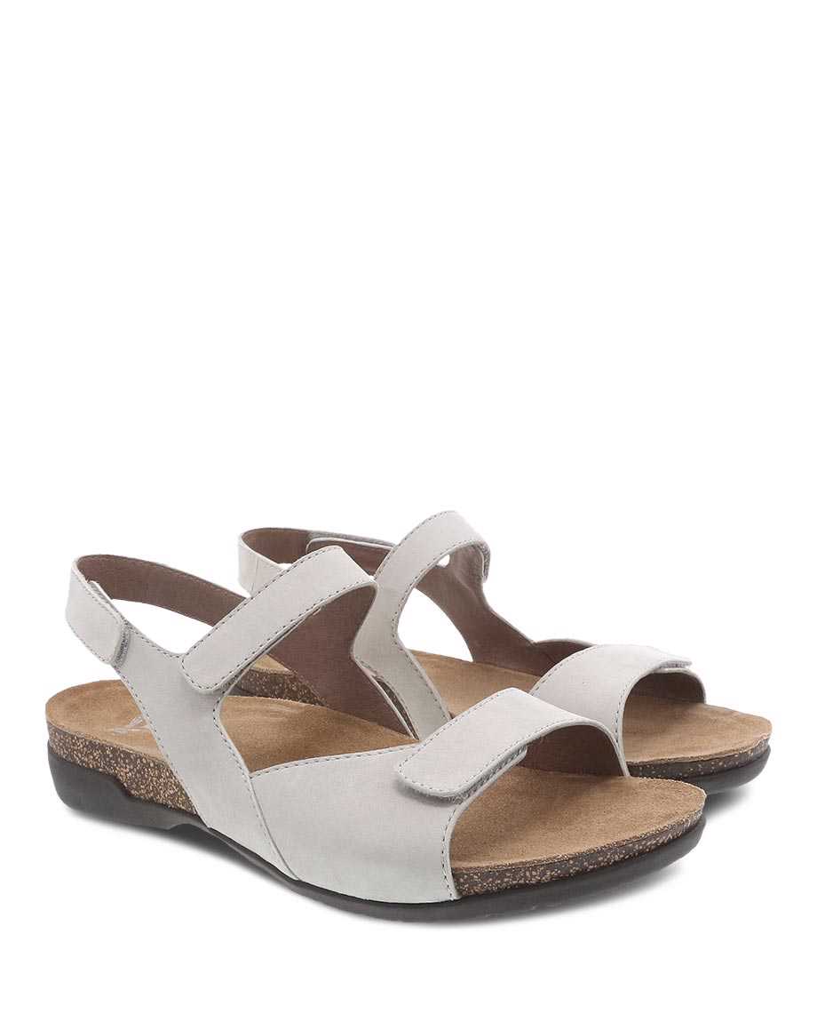 Dansko Ronda Milled Nubuck Women Sandals White | CA 3758LIB