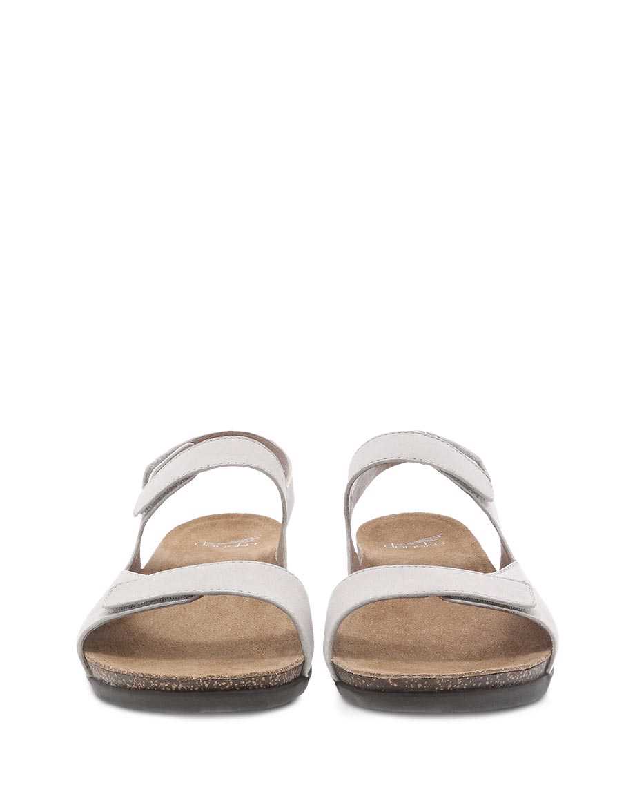 Dansko Ronda Milled Nubuck Women Sandals White | CA 3758LIB