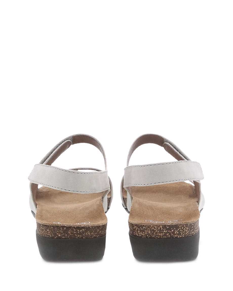 Dansko Ronda Milled Nubuck Women Sandals White | CA 3758LIB