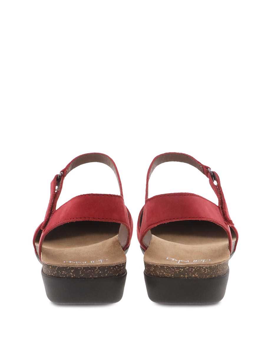 Dansko Rowan Milled Nubuck Women Sandals Red | CA 3761CTM