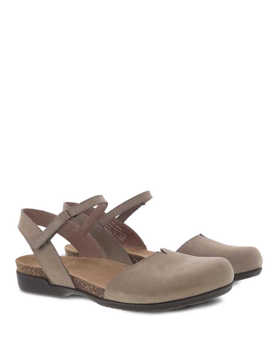 Dansko Rowan Milled Nubuck Women Sandals Grey | CA 3762VRQ