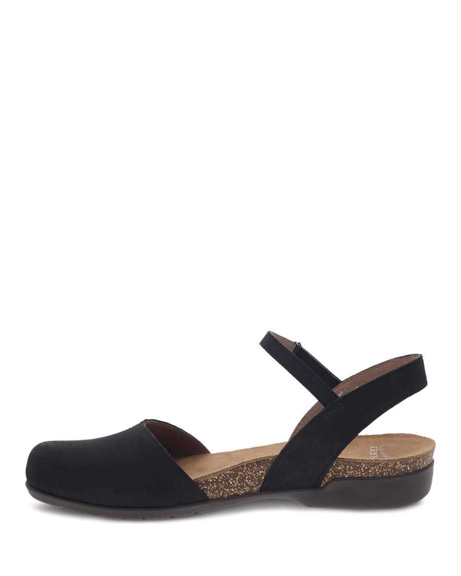Dansko Rowan Nubuck Women Mary Janes Black | CA 3680ILM