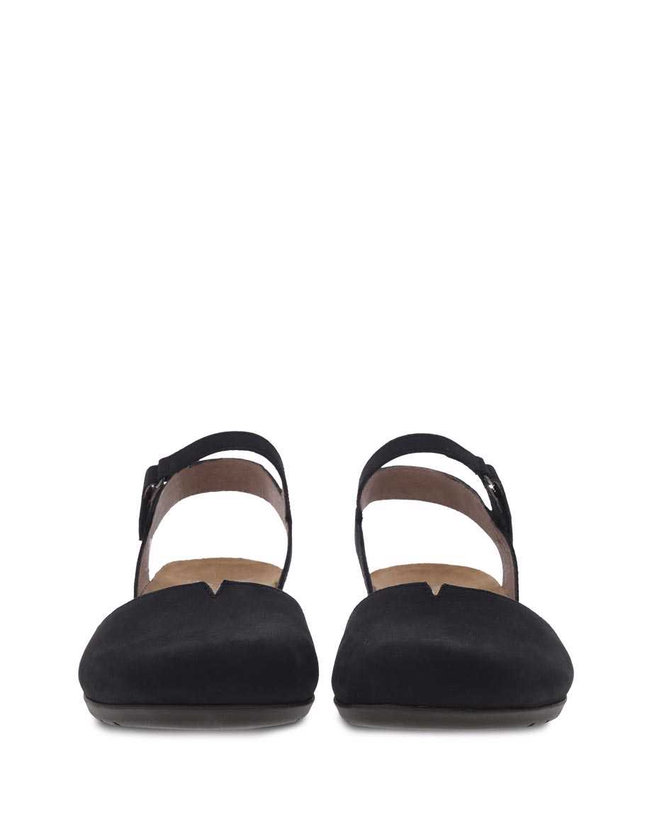 Dansko Rowan Nubuck Women Mary Janes Black | CA 3680ILM