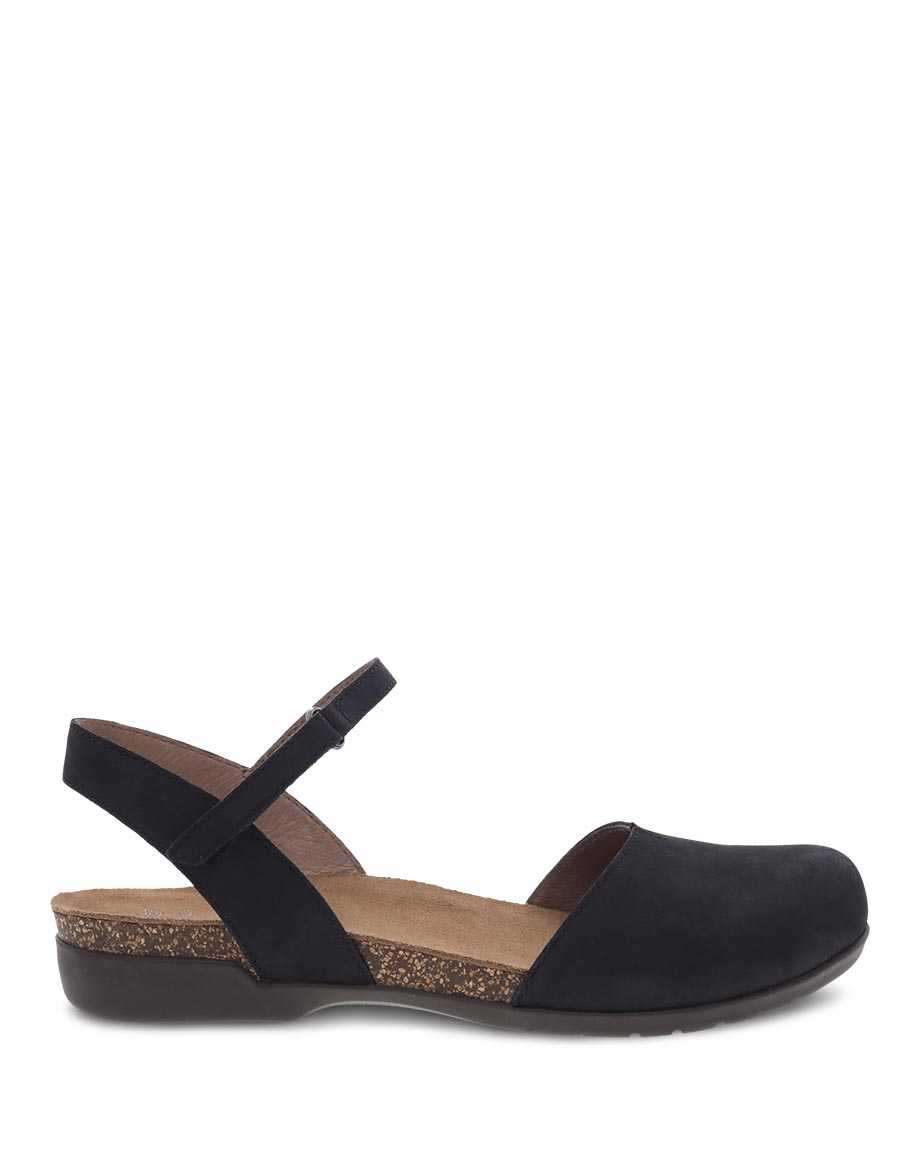 Dansko Rowan Nubuck Women Mary Janes Black | CA 3680ILM