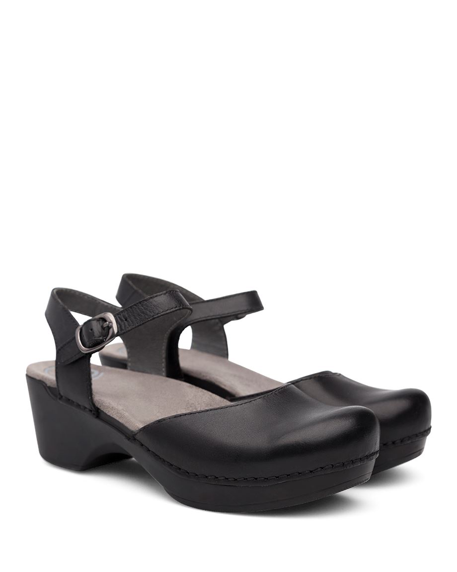 Dansko Sam Soft Full Grain Women Mary Janes Black | CA 3681UZQ