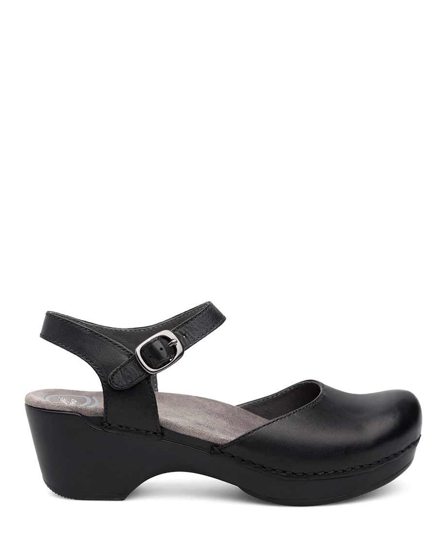 Dansko Sam Soft Full Grain Women Mary Janes Black | CA 3681UZQ