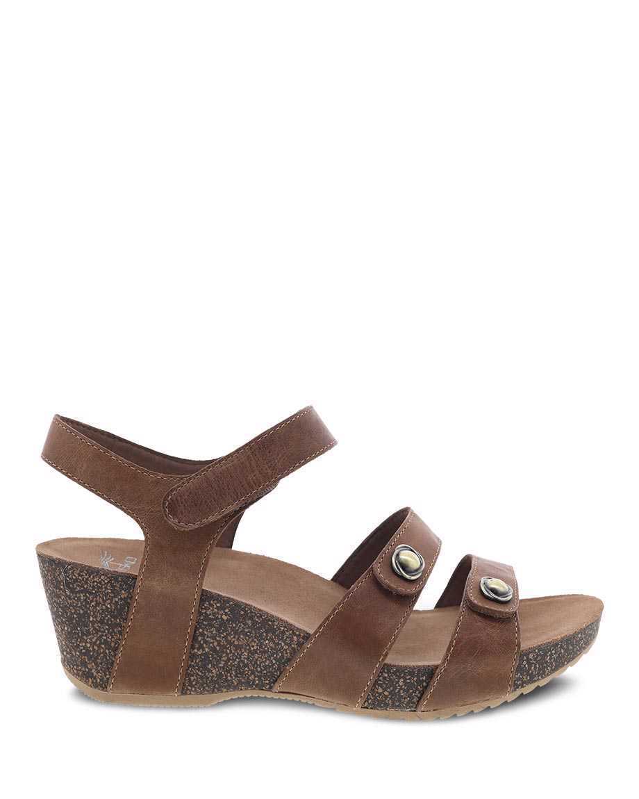 Dansko Savannah Waxy Burnished Women Sandals Brown | CA 3765MQR