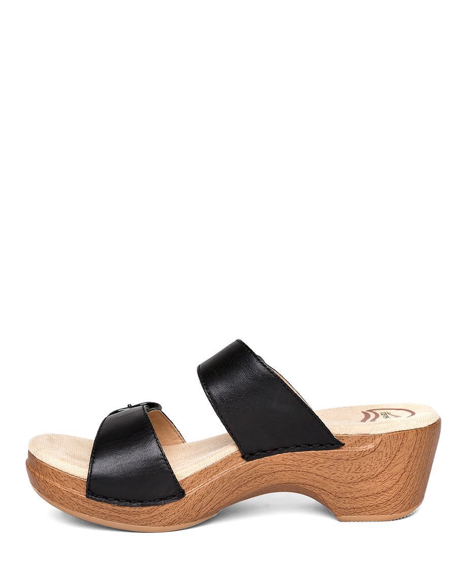 Dansko Sophie Full Grain Women Heels Black | CA 3654LIQ