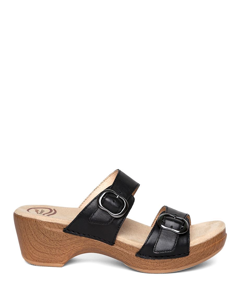 Dansko Sophie Full Grain Women Heels Black | CA 3654LIQ