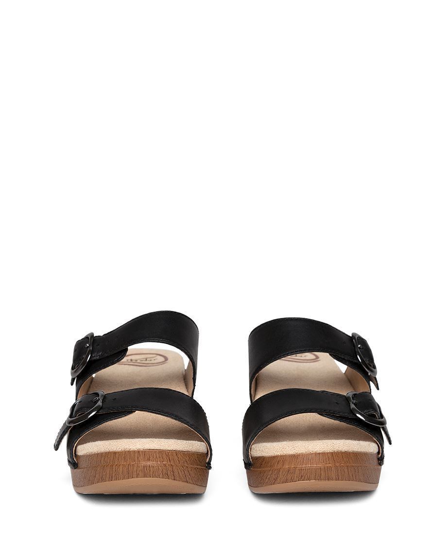 Dansko Sophie Full Grain Women Sandals Black | CA 3772ZUA