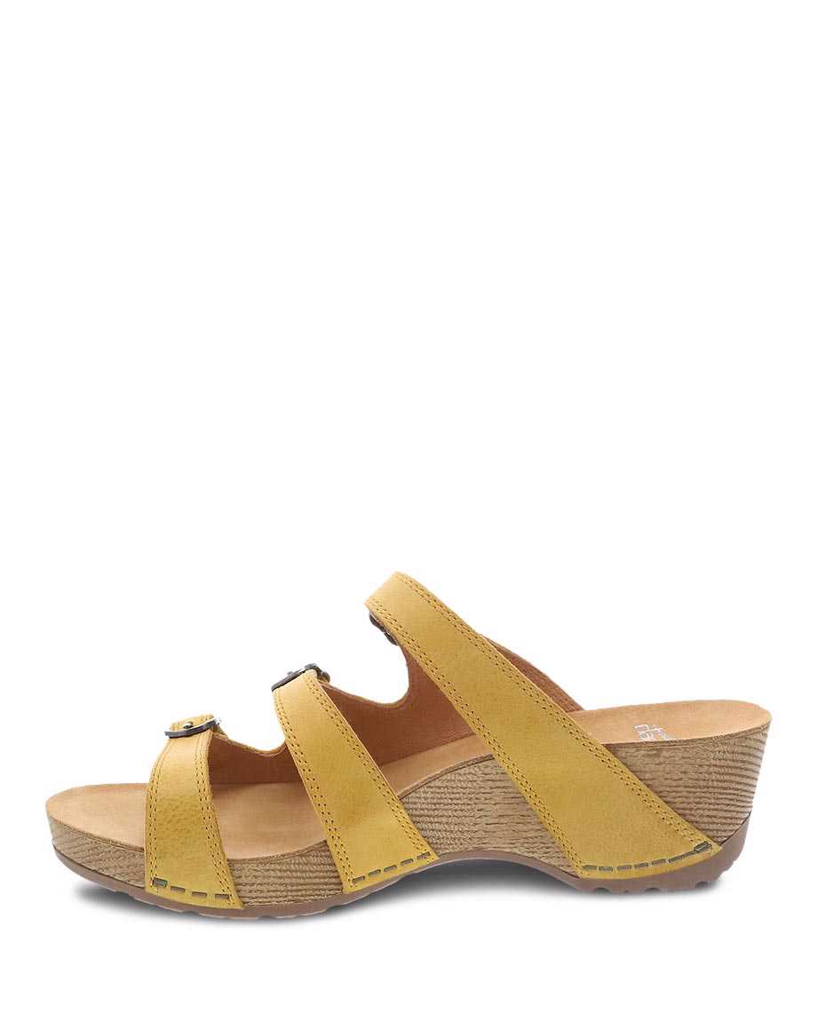 Dansko Tarin Burnished Nubuck Women Heels Yellow | CA 3659BEY