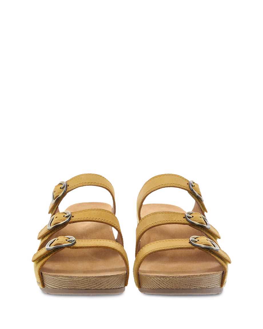 Dansko Tarin Burnished Nubuck Women Sandals Yellow | CA 3777GSH