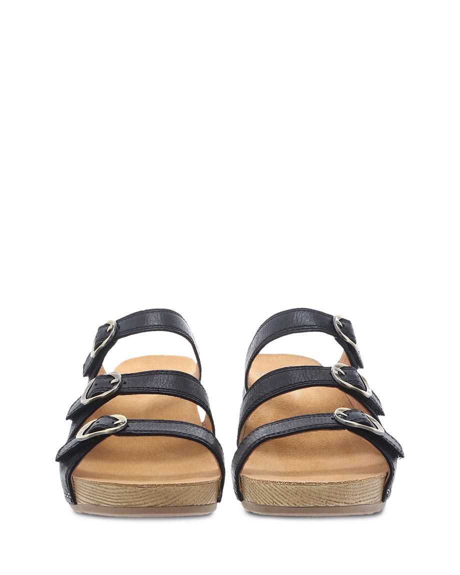 Dansko Tarin Milled Burnished Women Heels Black | CA 3661MQI