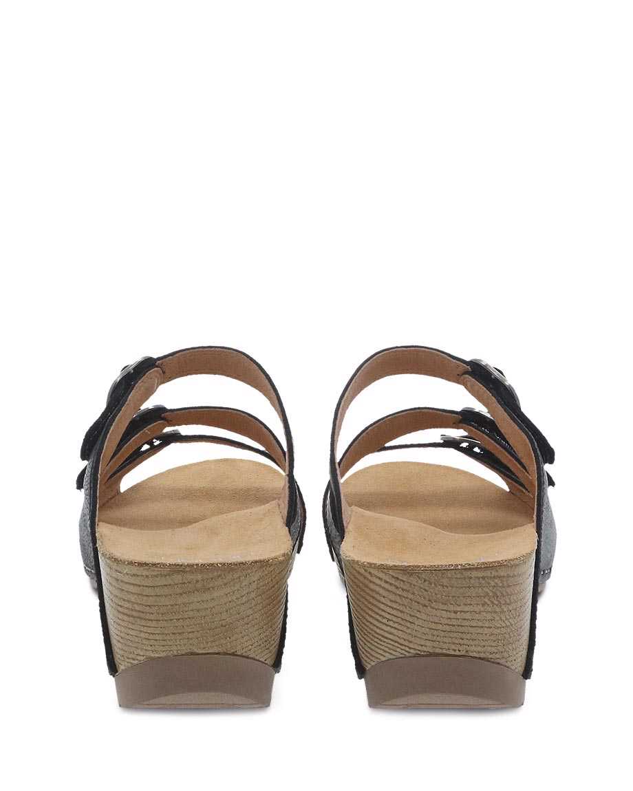Dansko Tarin Milled Burnished Women Heels Black | CA 3661MQI