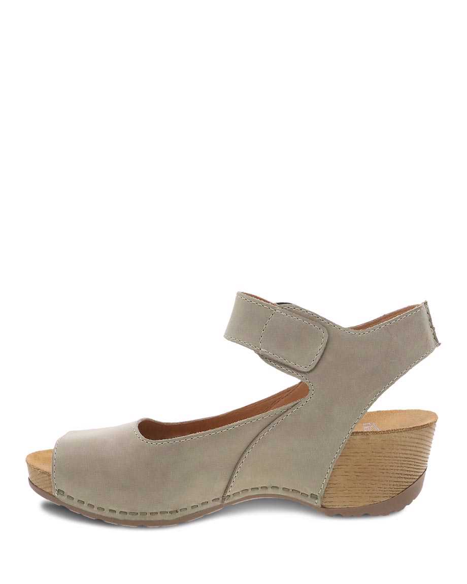 Dansko Tiana Burnished Nubuck Women Sandals Khaki | CA 3782PJX