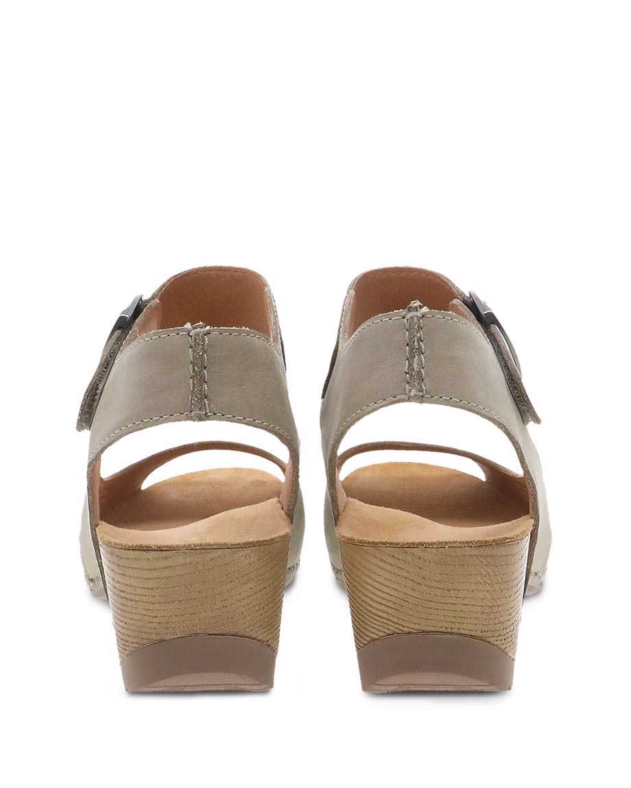 Dansko Tiana Burnished Nubuck Women Sandals Khaki | CA 3782PJX